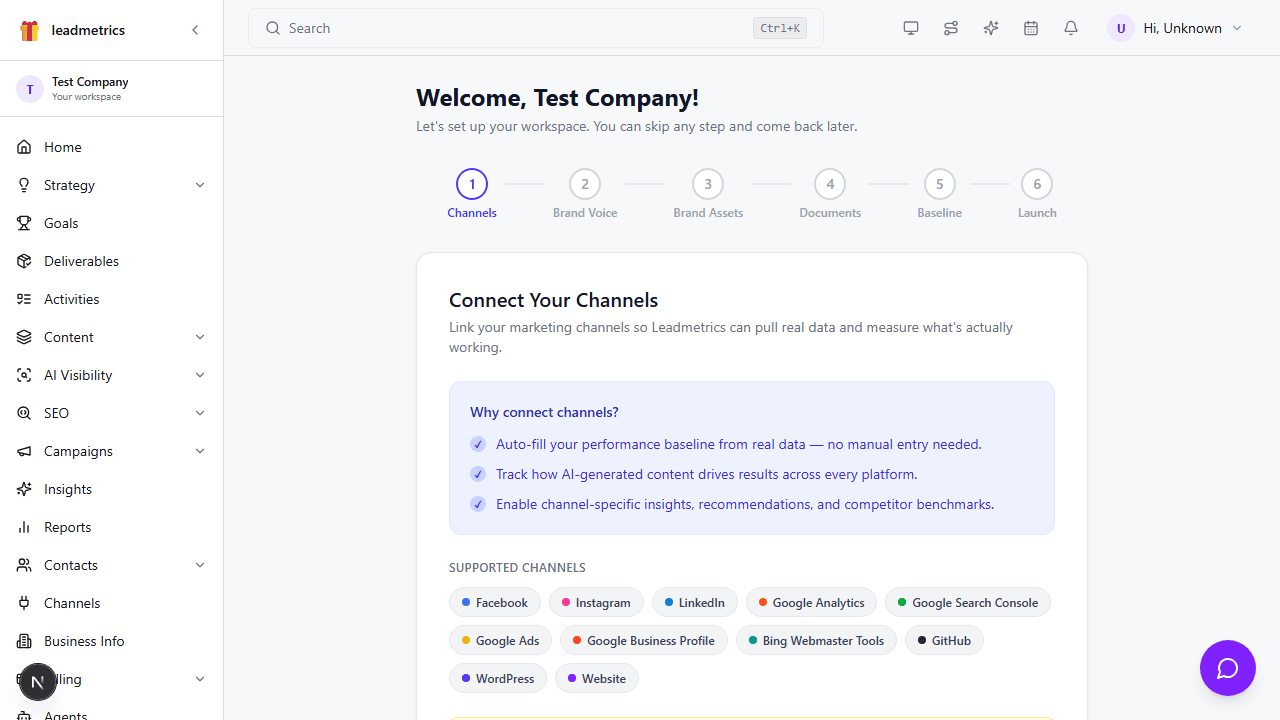 Step 1: Connect Channels